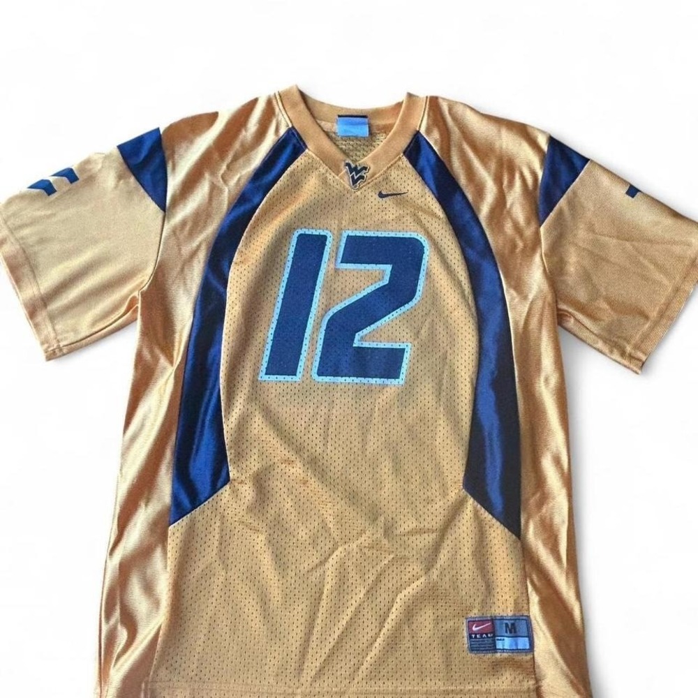 Vintage West Virginia University Nike yellow and blue jerseY MEN‎ SIZE M